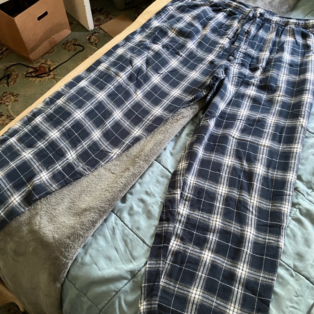 George M Sleeping pants on blue and grey plaid print